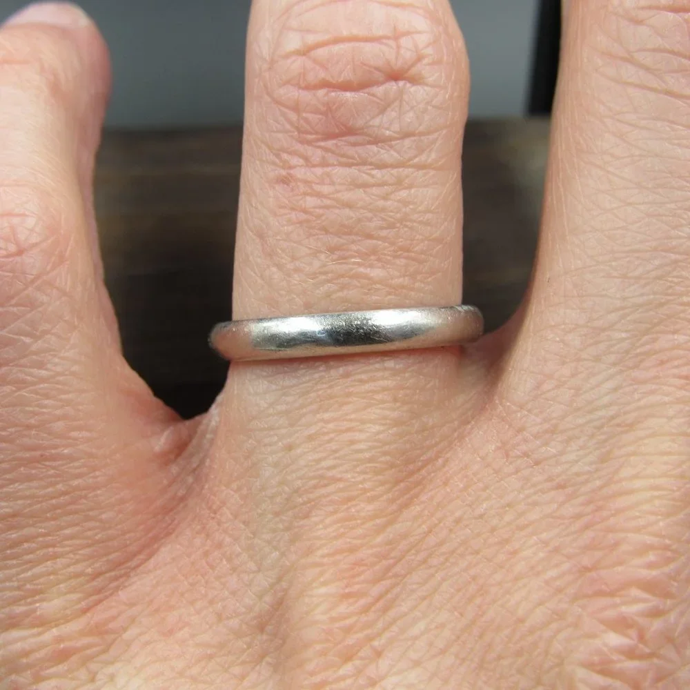 Size 7.25 950 Platinum Custom 3mm Tiffany & Co Plain Band Ring Vintage - Picture 2 of 8